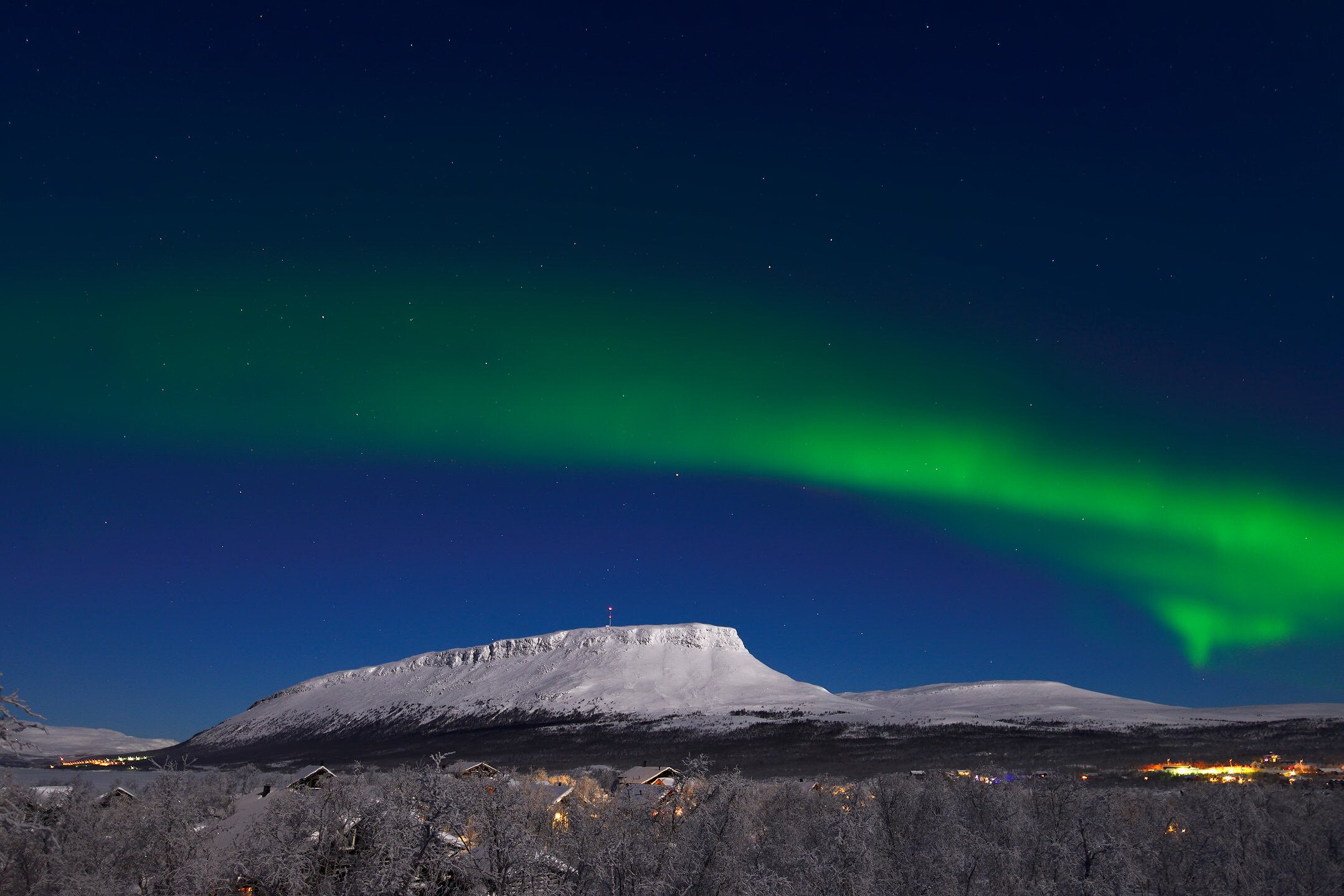 Northern Lights above Saana Fell in Kilpisjarvi, Finland