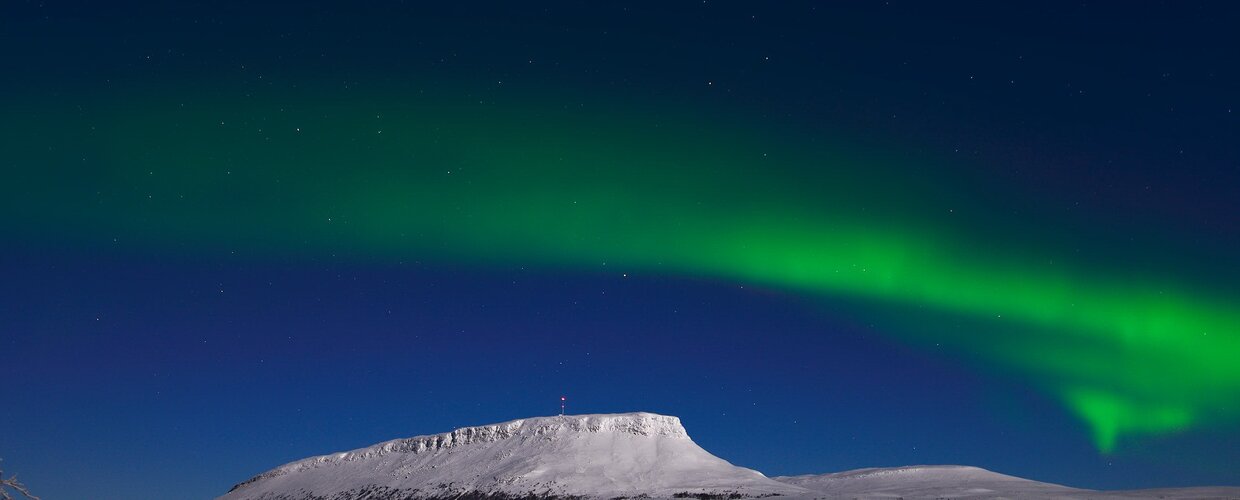 Northern Lights above Saana Fell in Kilpisjarvi, Finland