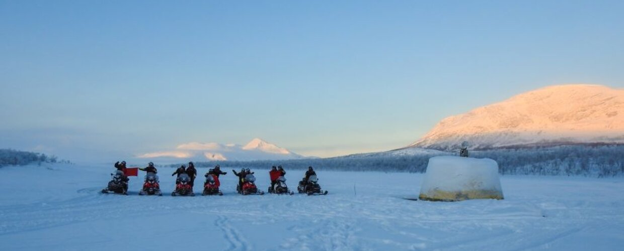 Snowmobiling to the Three-Country Cairn