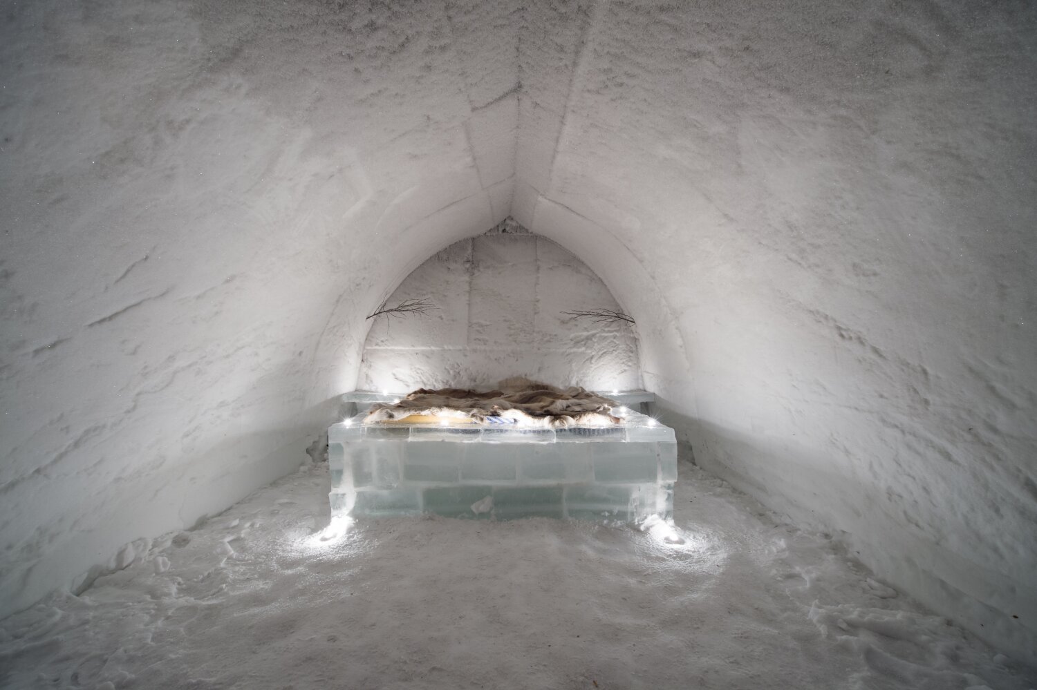 A look inside a snow igloo