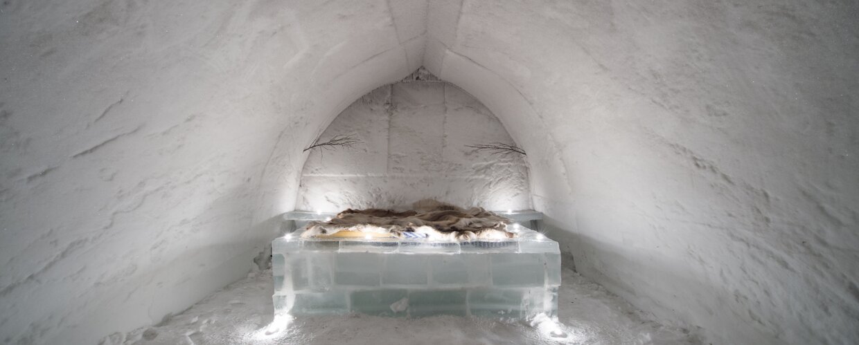A look inside a snow igloo