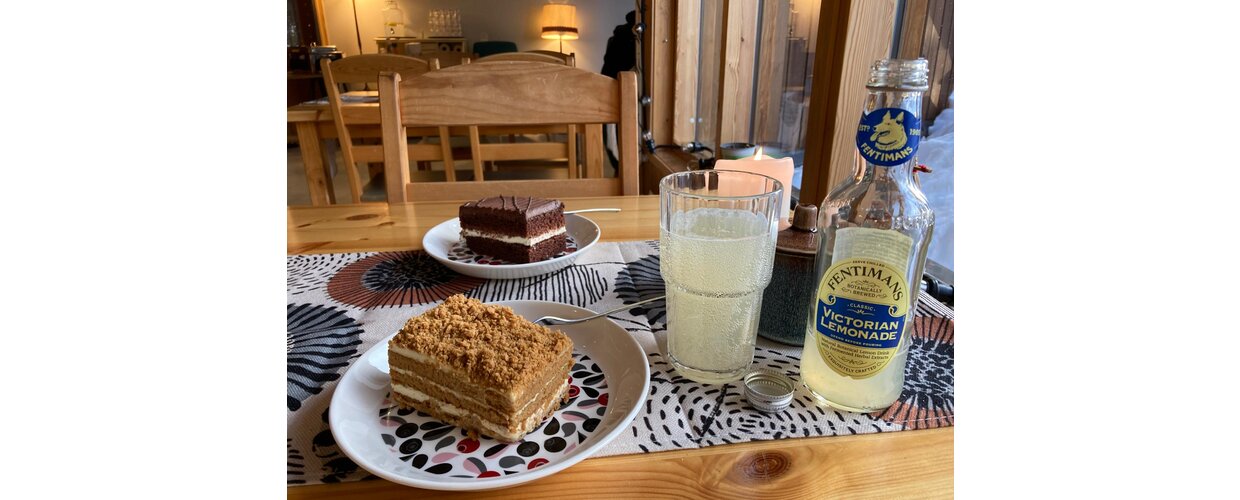 Cakes at the charming cafe inside the Fell Lapland Visitor Centre in Hetta