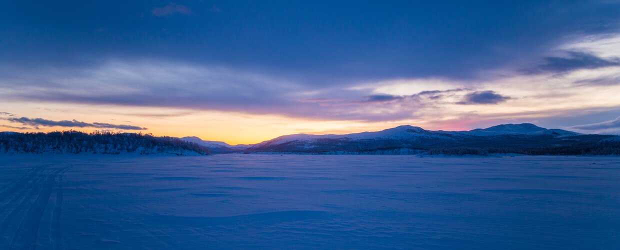 Polar night in Kilpisjarvi, Finland