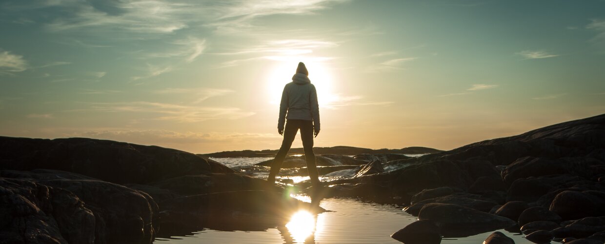The Midnight Sun appearing during summer in Finnish Lapland